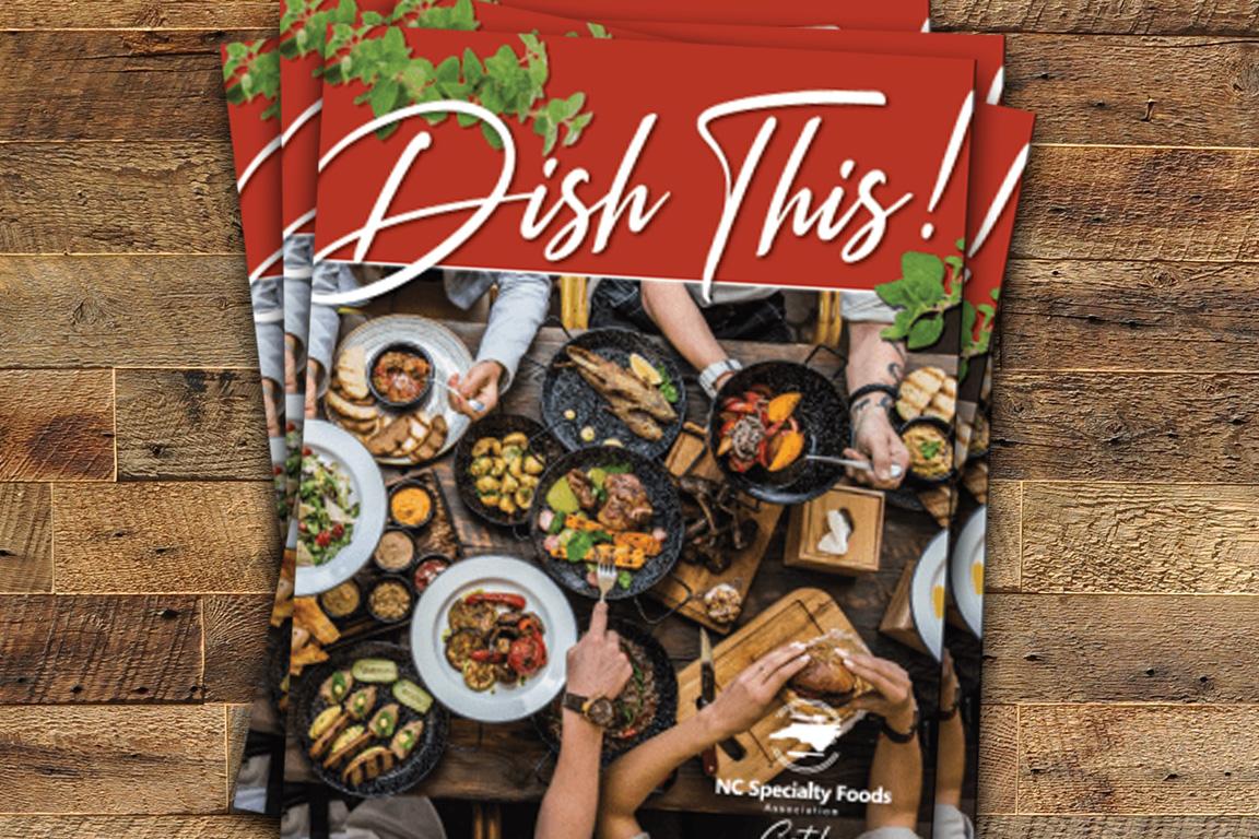 cover of 2026 Dish This publication featuring a table of food