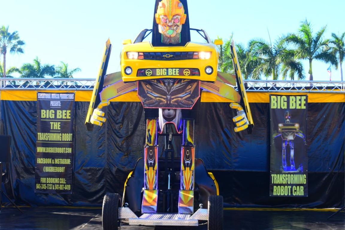 Yellow Transforming Robot Car
