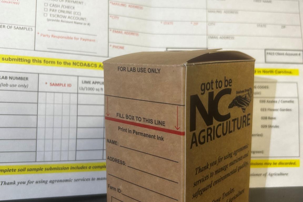 official Agronomic Services box to submit soil samples in