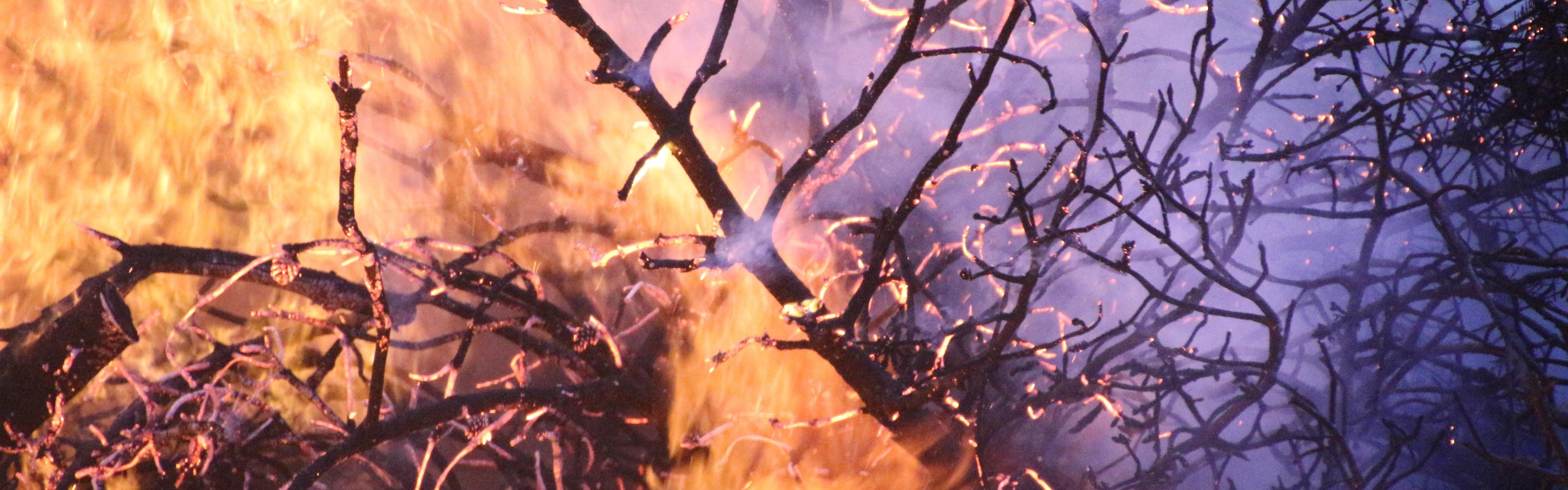 Large debris fire