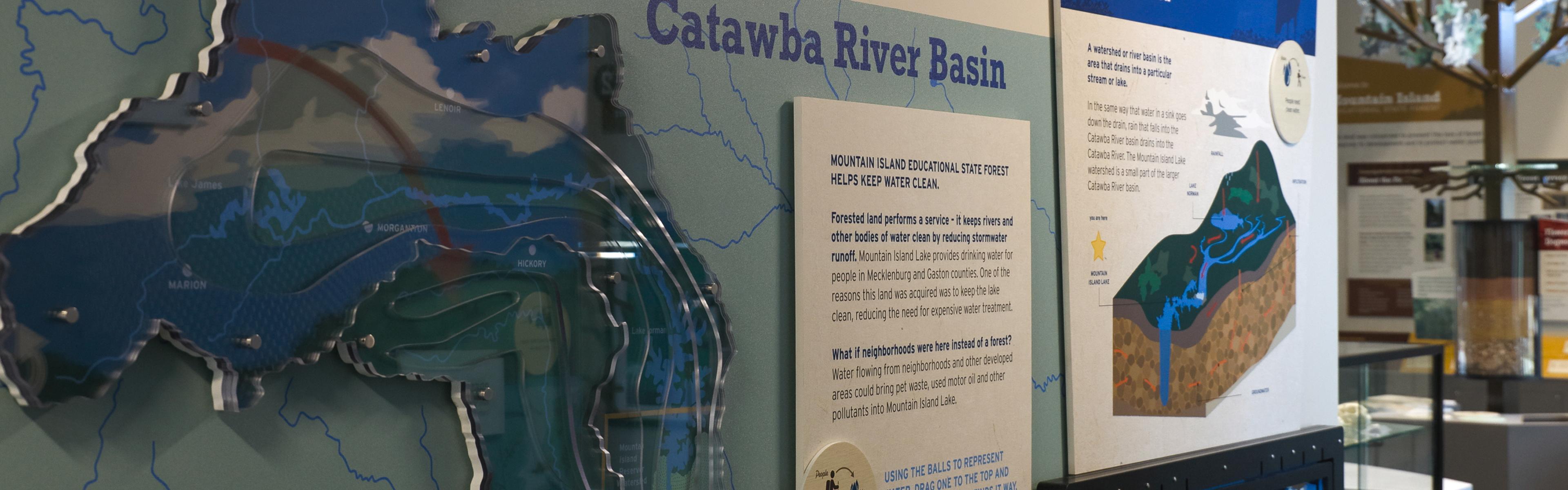 River basin exhibit inside interpretive center at MIESF