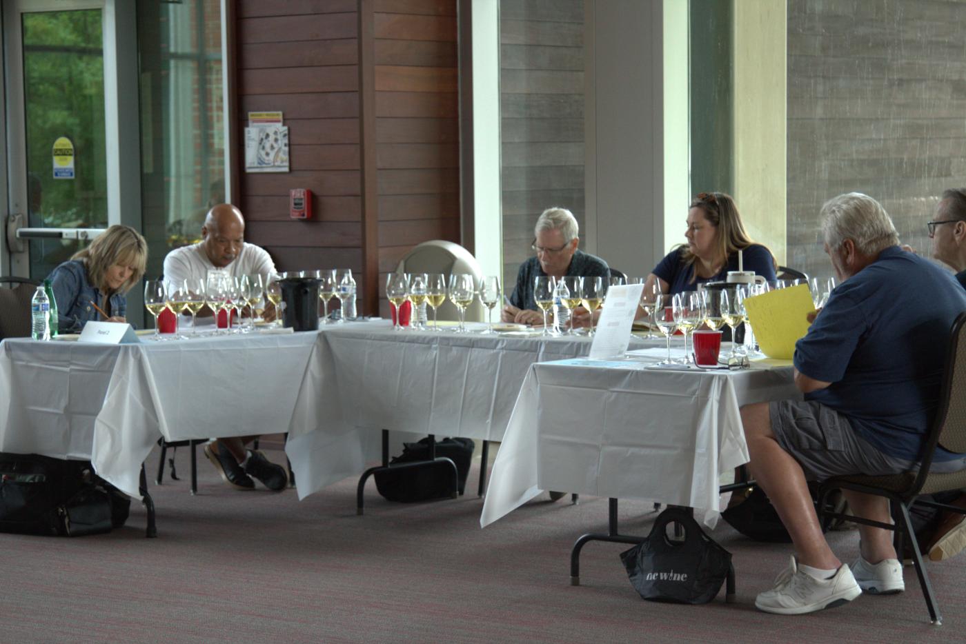 Judges pictured at the 2025 N.C. Wine Competition
