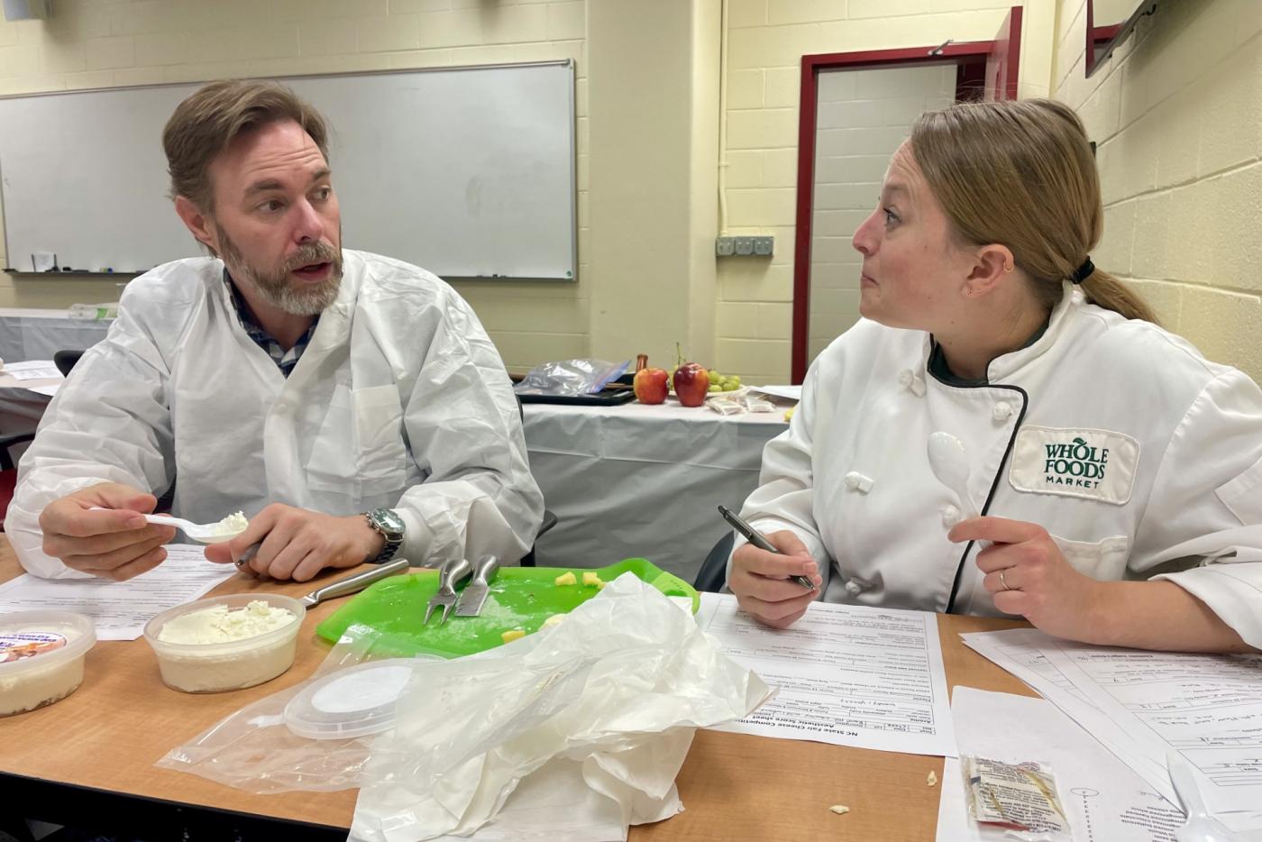 Judges sample and rate dairy products in the Got to Be NC Dairy Competition