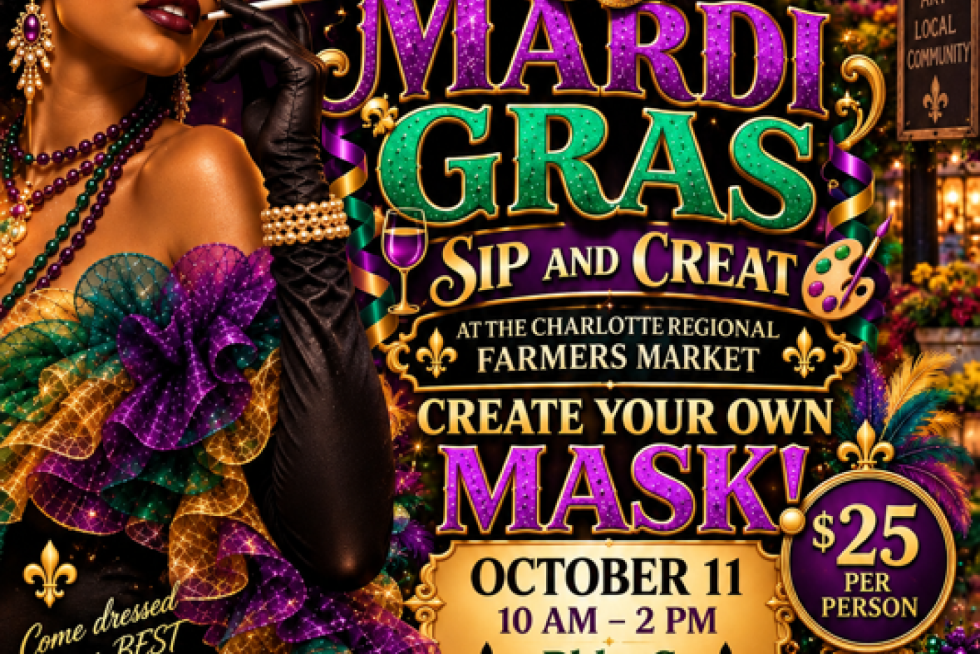Jones Melts presents Mardi Gras Sip and Create mask making workshop