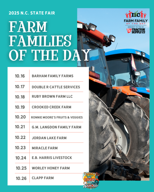 tractor and list of farm families receiving the farm family of the day honor