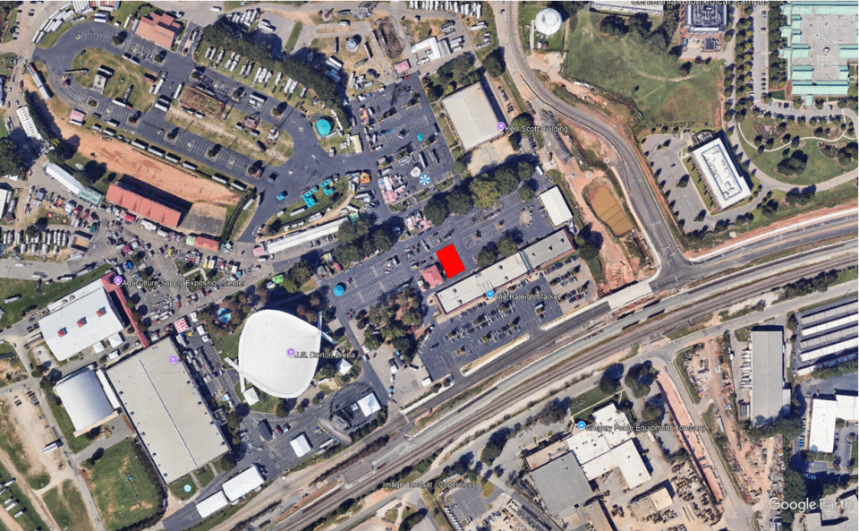 Aerial view of NC State Fairgrounds