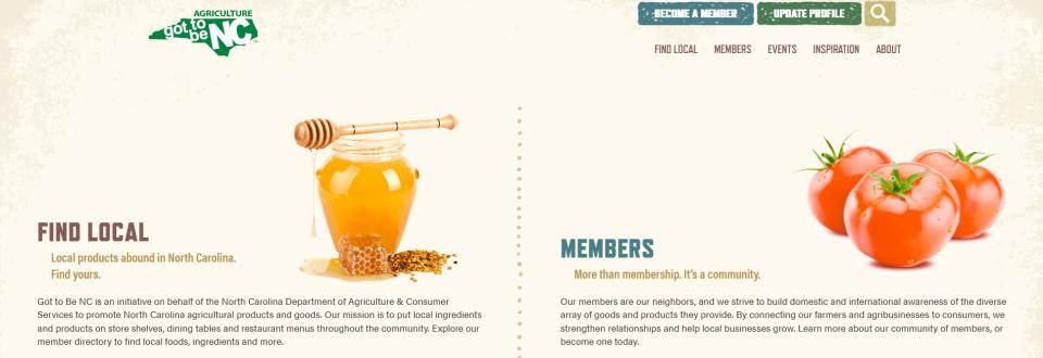 Screenshot of GotToBeNC.com homepage