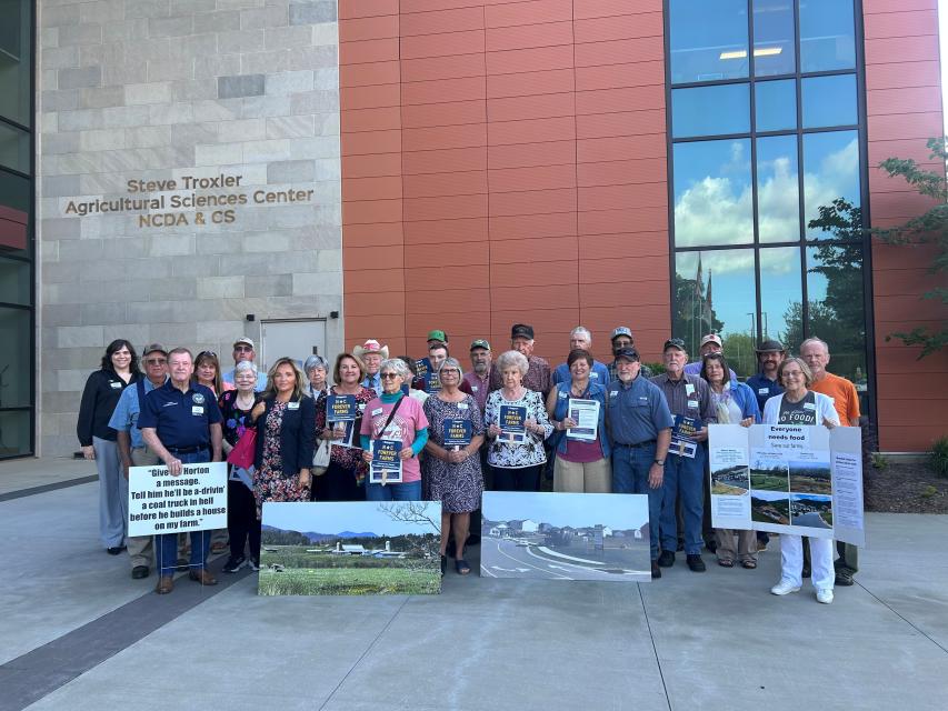 A group of people pictured outside at the event.