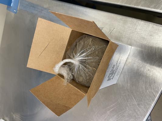 soil collected for nematode assay and placed in box and plastic bag