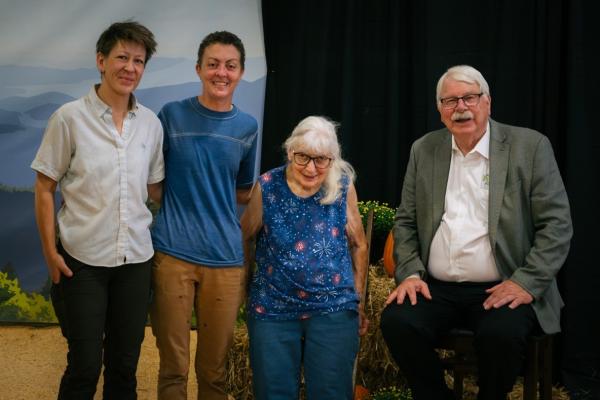 Marjorie Burton and family with Agriculture Commissioner Steve Troxler