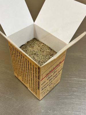 soil sample box filled to the red lie