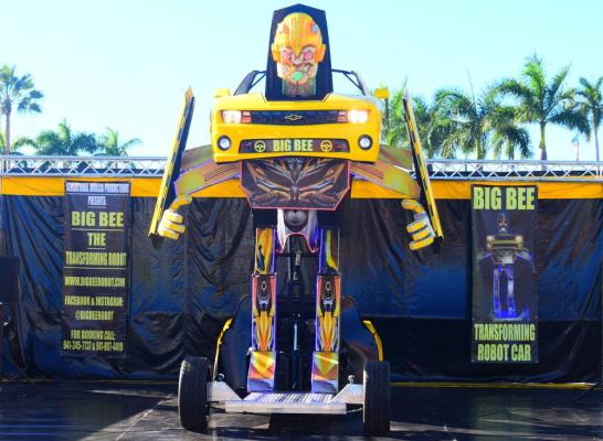 Yellow Transforming Robot Car