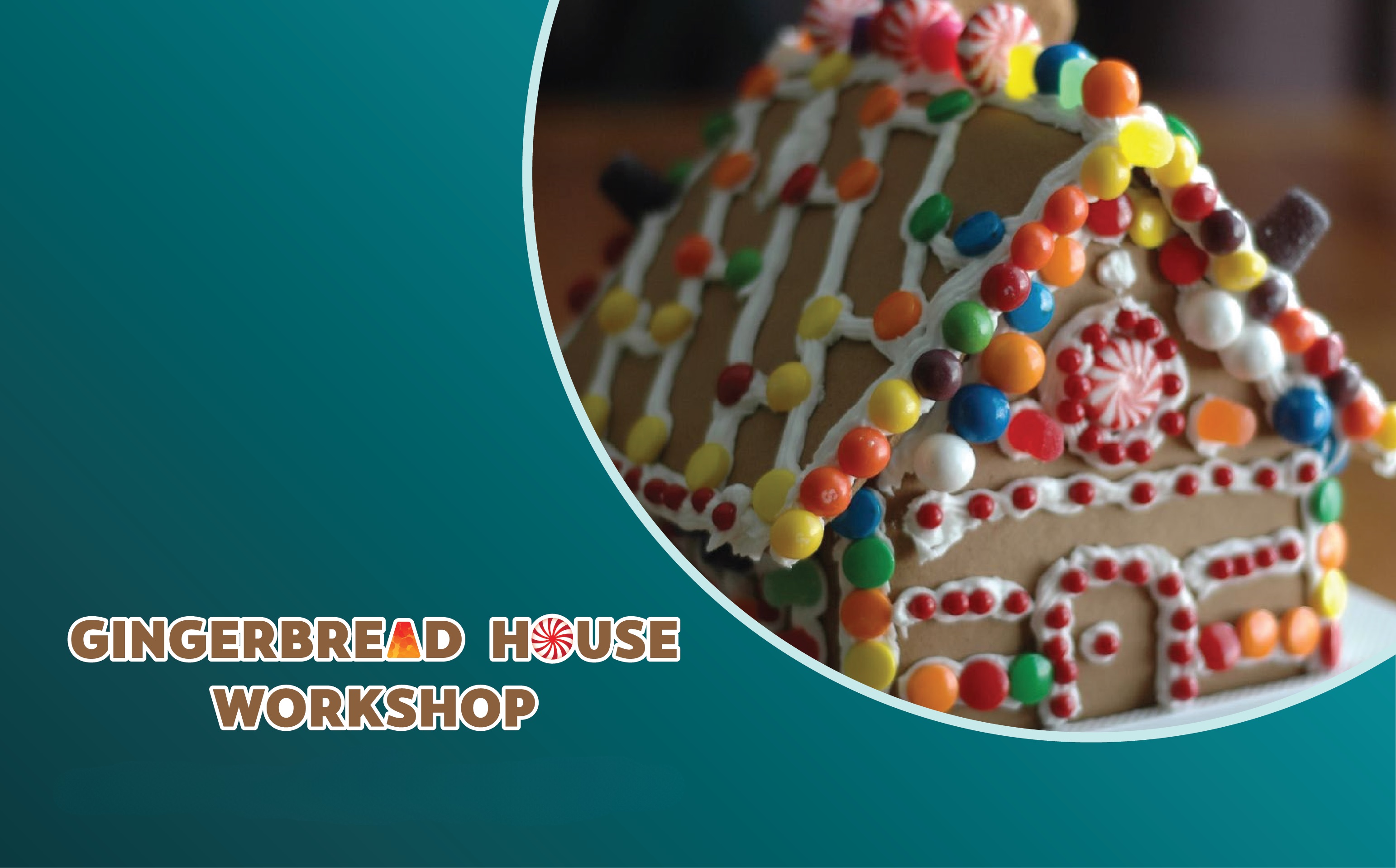 A photo of a gingerbread house