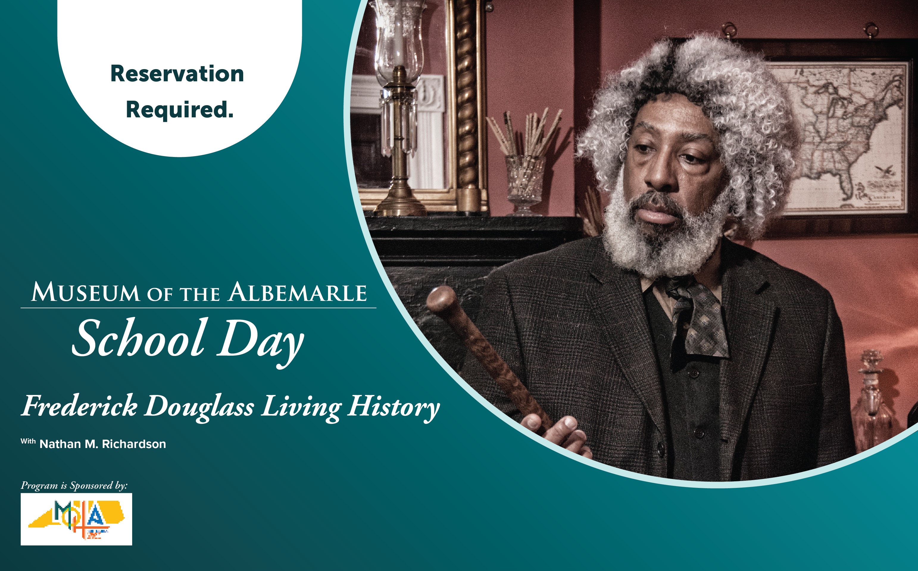 A photo of a reenactor depicting Frederick Douglass