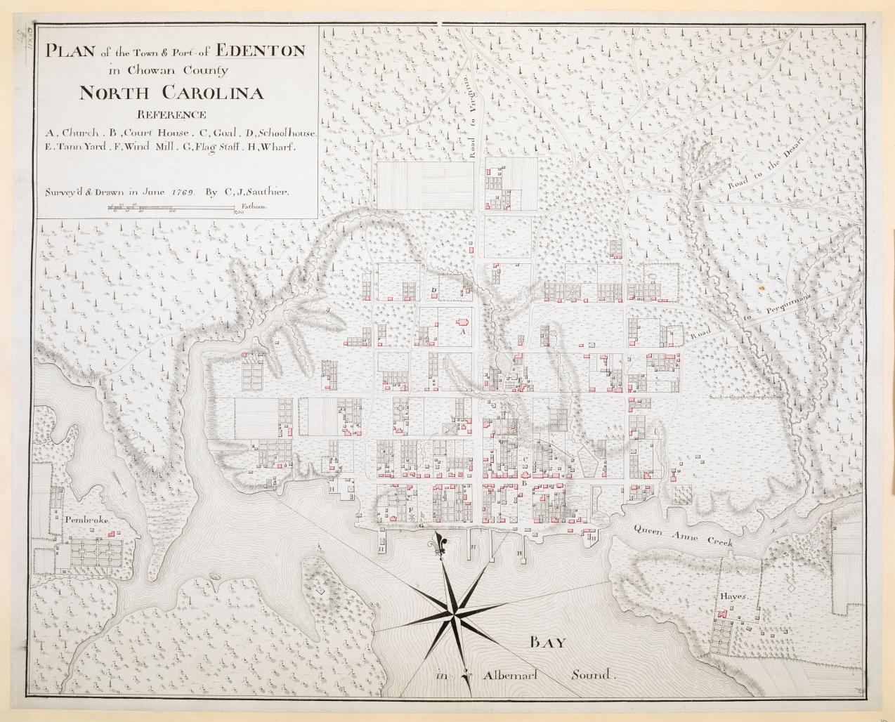 Map of the PLAN OF THE TOWN AND PORT OF EDENTON