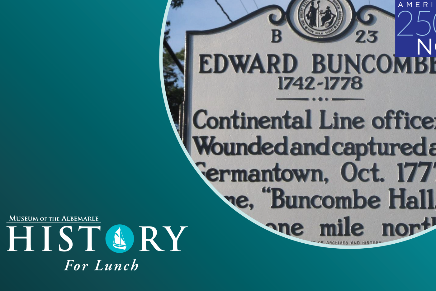 Historical marker for Edward Buncombe