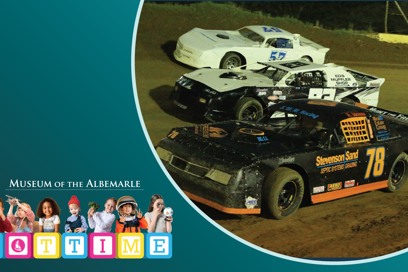 Race cars on a racing track