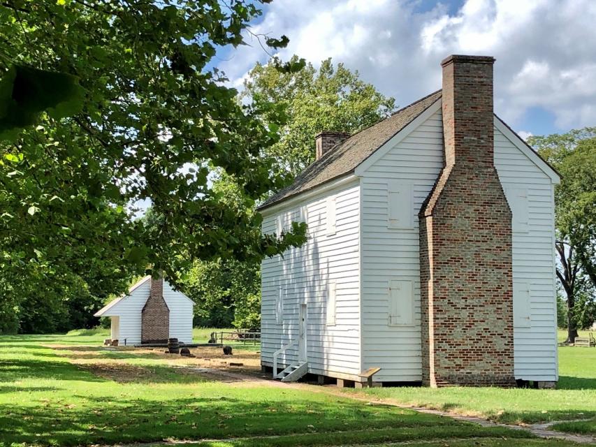 Reconstructed slave dwellings at Somerset Place, courtesy Somerset Place State Historic Site.