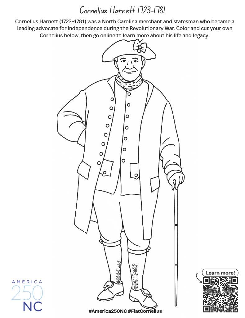 coloring page of cornelius harnett