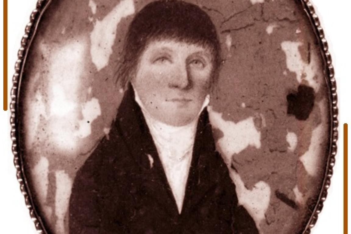 fading old portrait in a circular framing