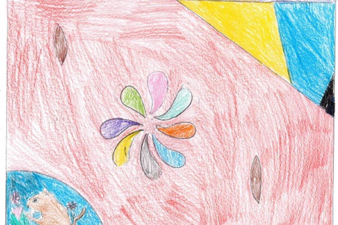 red hand drawn flag design