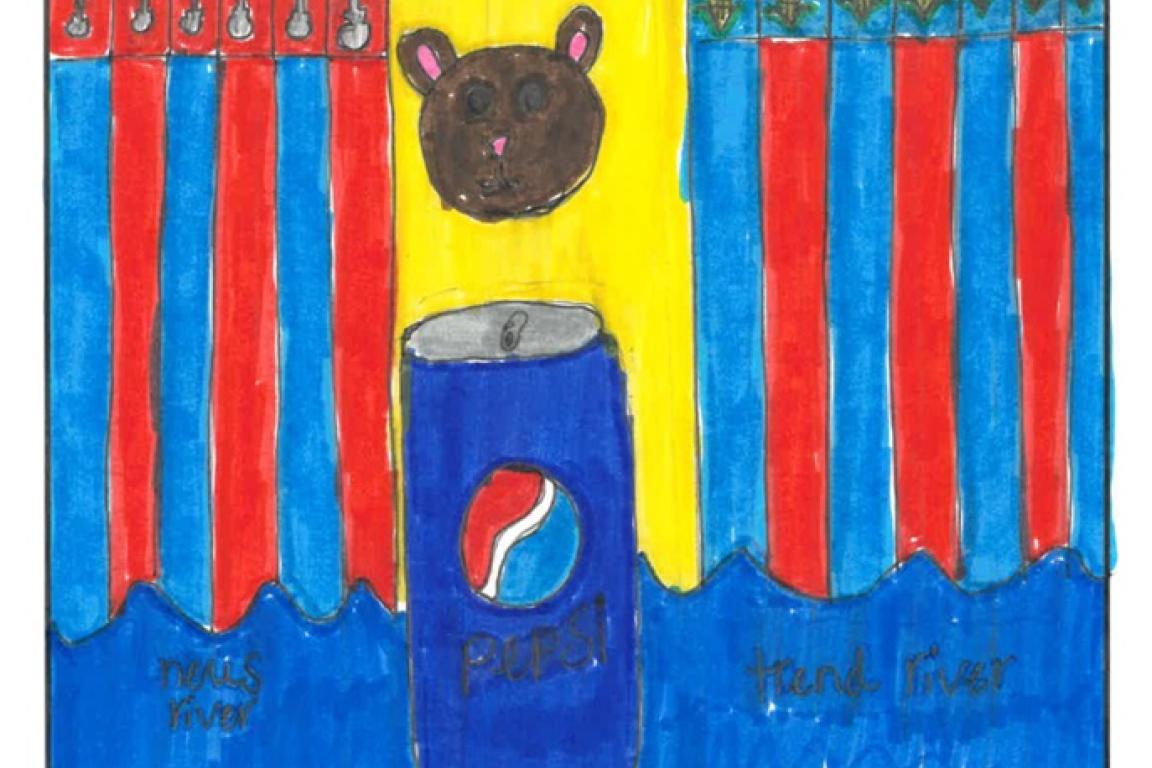 Red and blue striped flag design