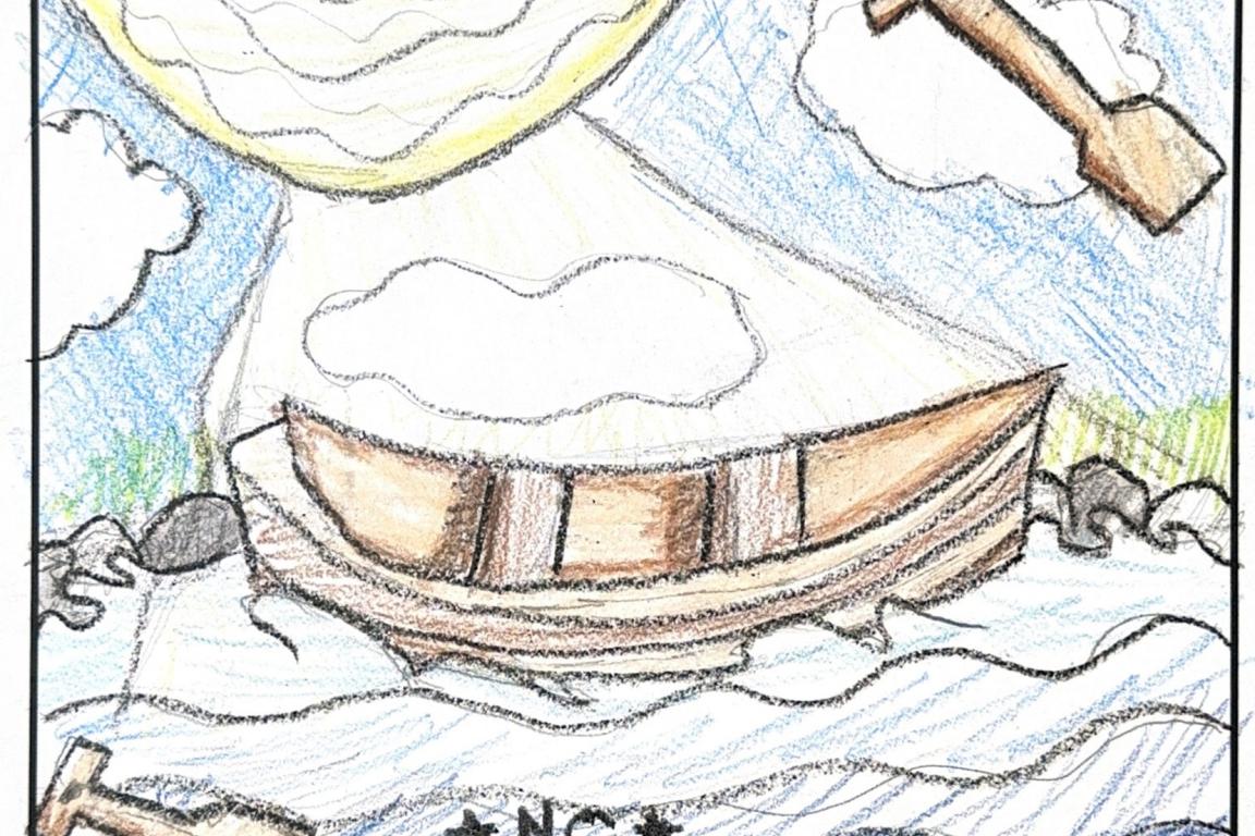 Hand drawn boat design