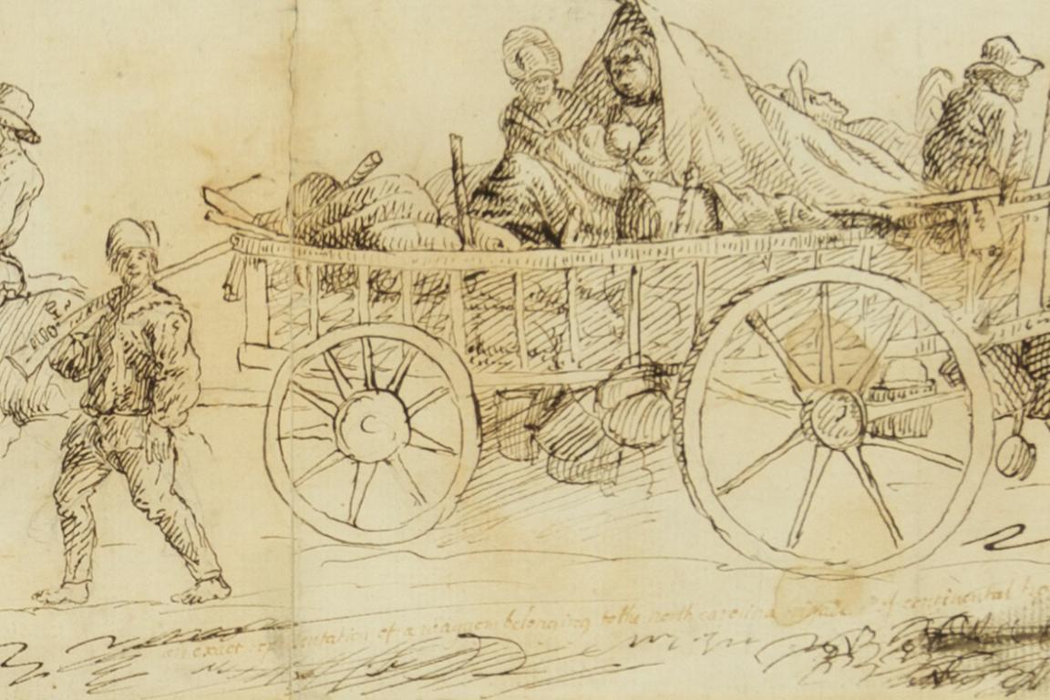 Sketch of colonial men