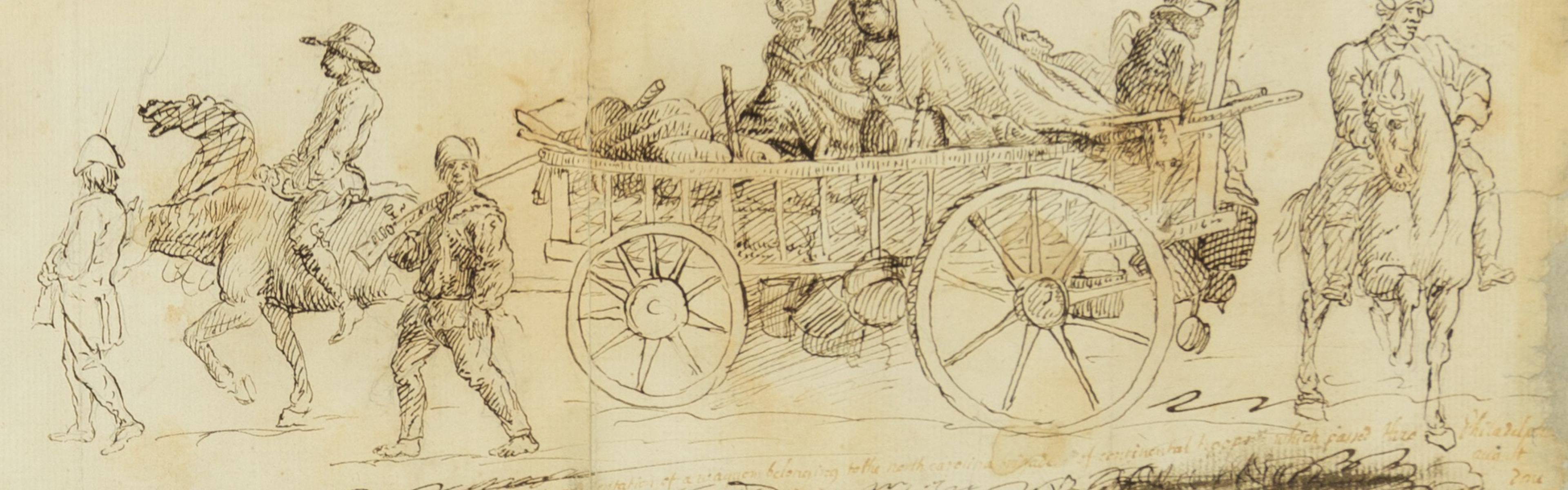 Sketch of colonial men