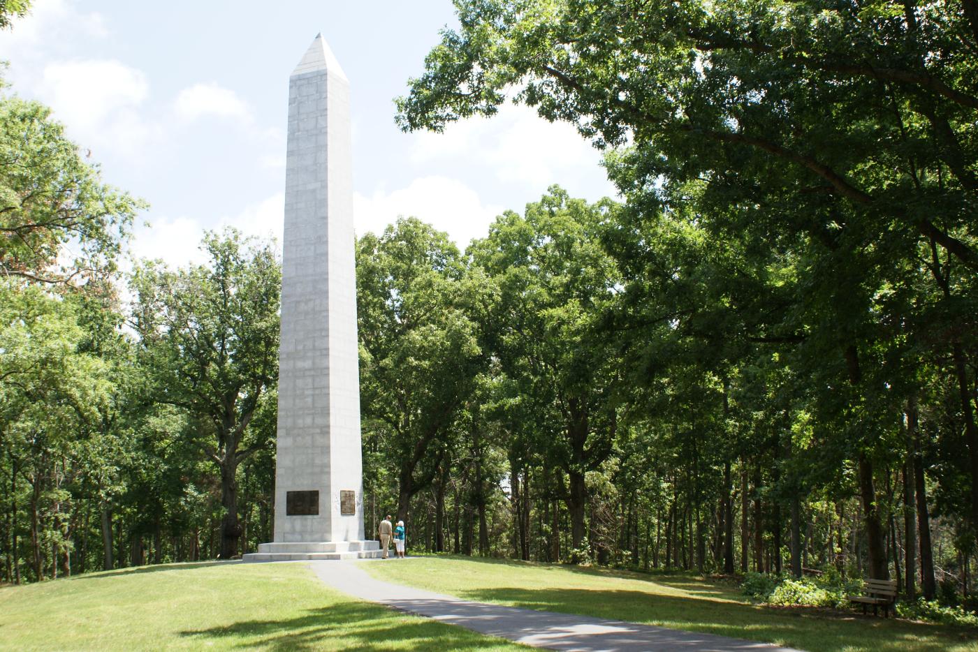 A monument that appears to be a smaller version of the Washington Monument.