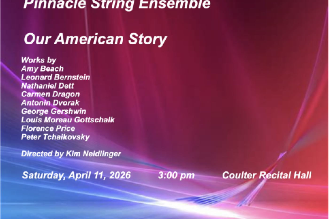 A graphic detailing information for the event.