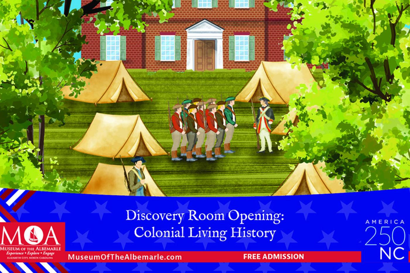 Our State promo folder with an illustration of soldiers during the American Revolution.