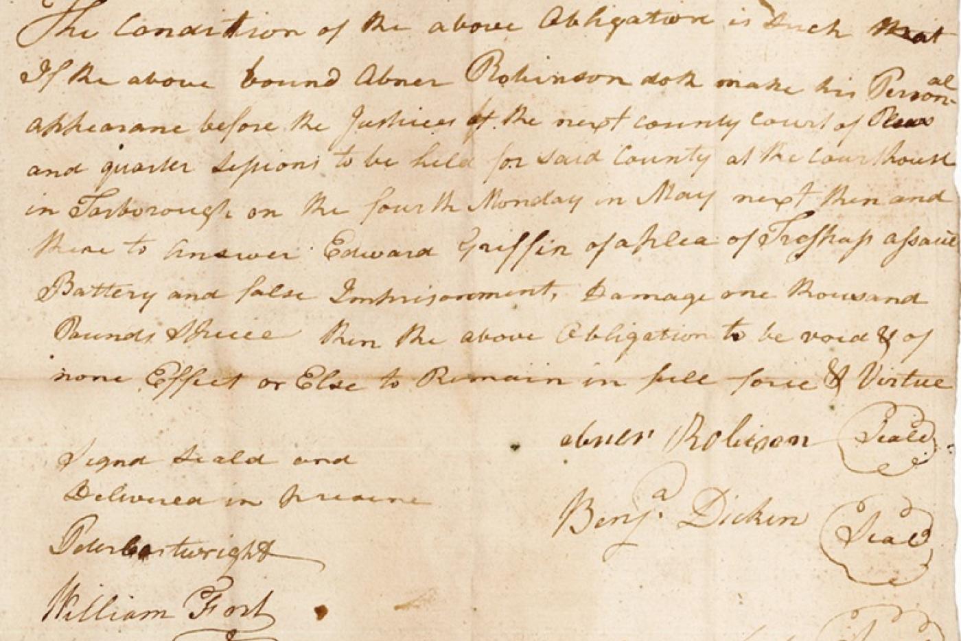 old writing on yellowed paper