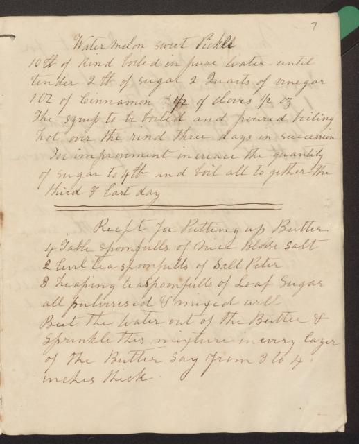 Historic paper with a handwritten recipe