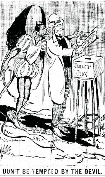 black and white political cartoon