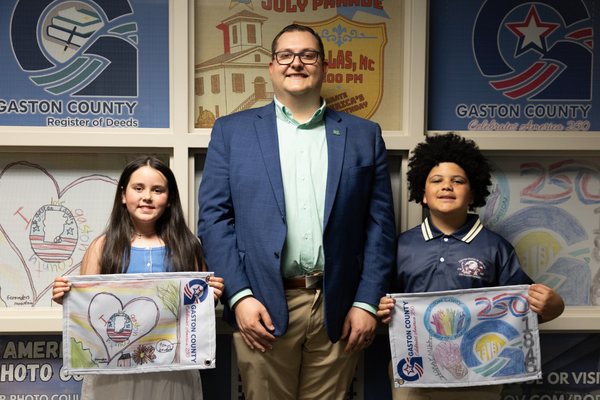 A man and two children