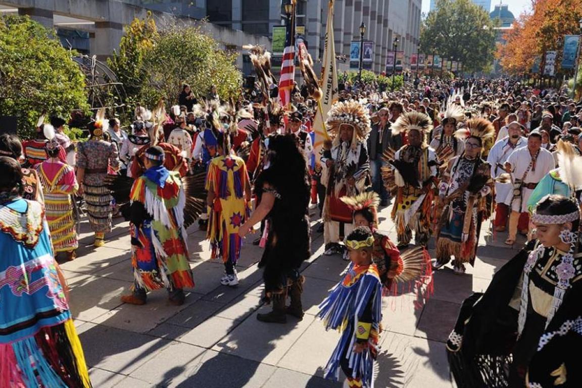 Powwow dancing at the 2024 American Indian Heritage Celebration