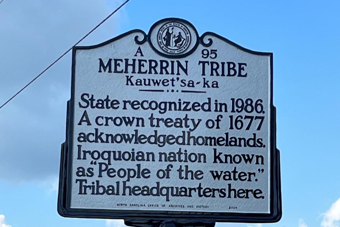 Meherrin tribe historical marker