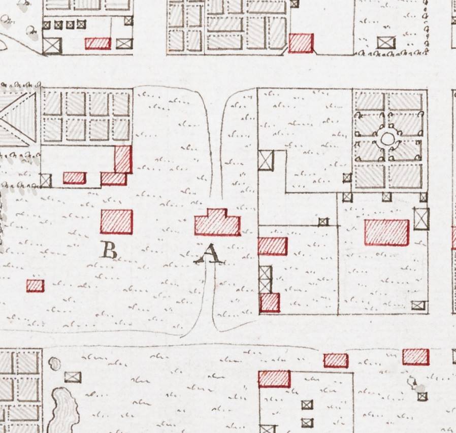 1769 Sauthier map, the original capitol is marked "A"