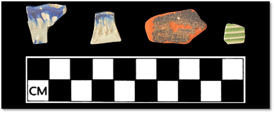 Four historical ceramic sherds