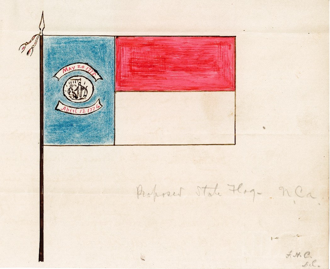 hand-drawn sketch of North Carlina's flag