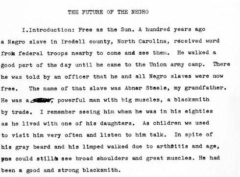 Sermon excerpt titled The Future of the Negro