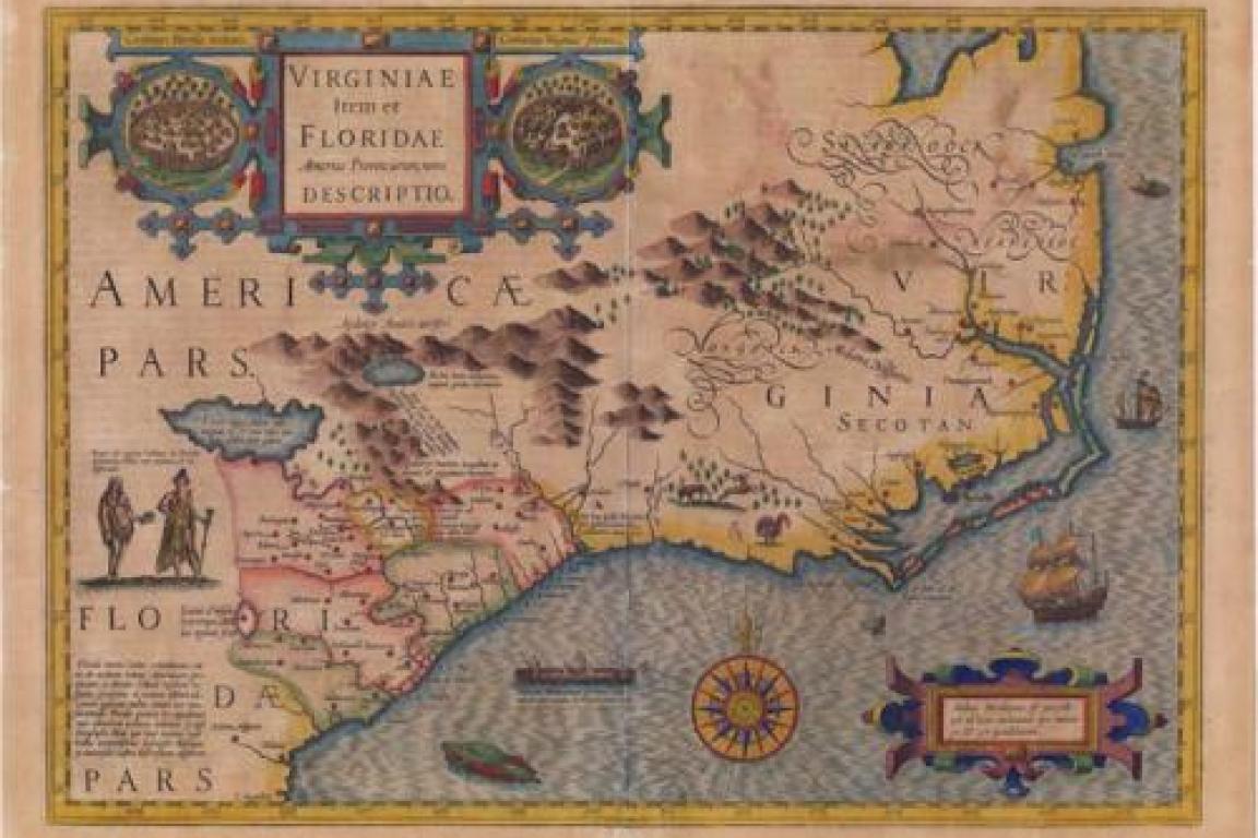 An incorrect composite map of Virginia from the 17th Century
