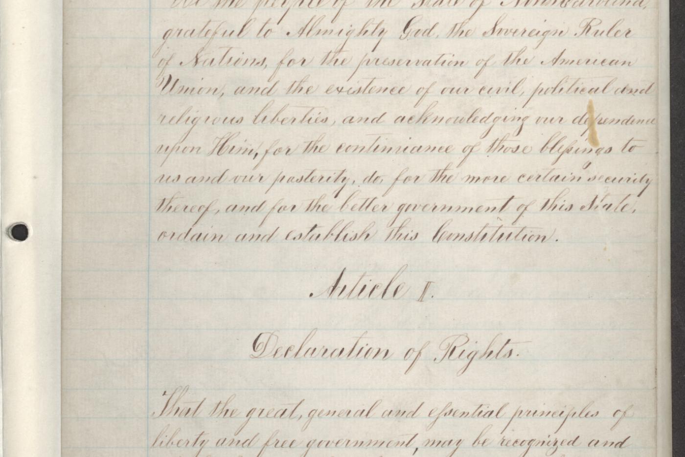 a portion of the state constitution from 1868