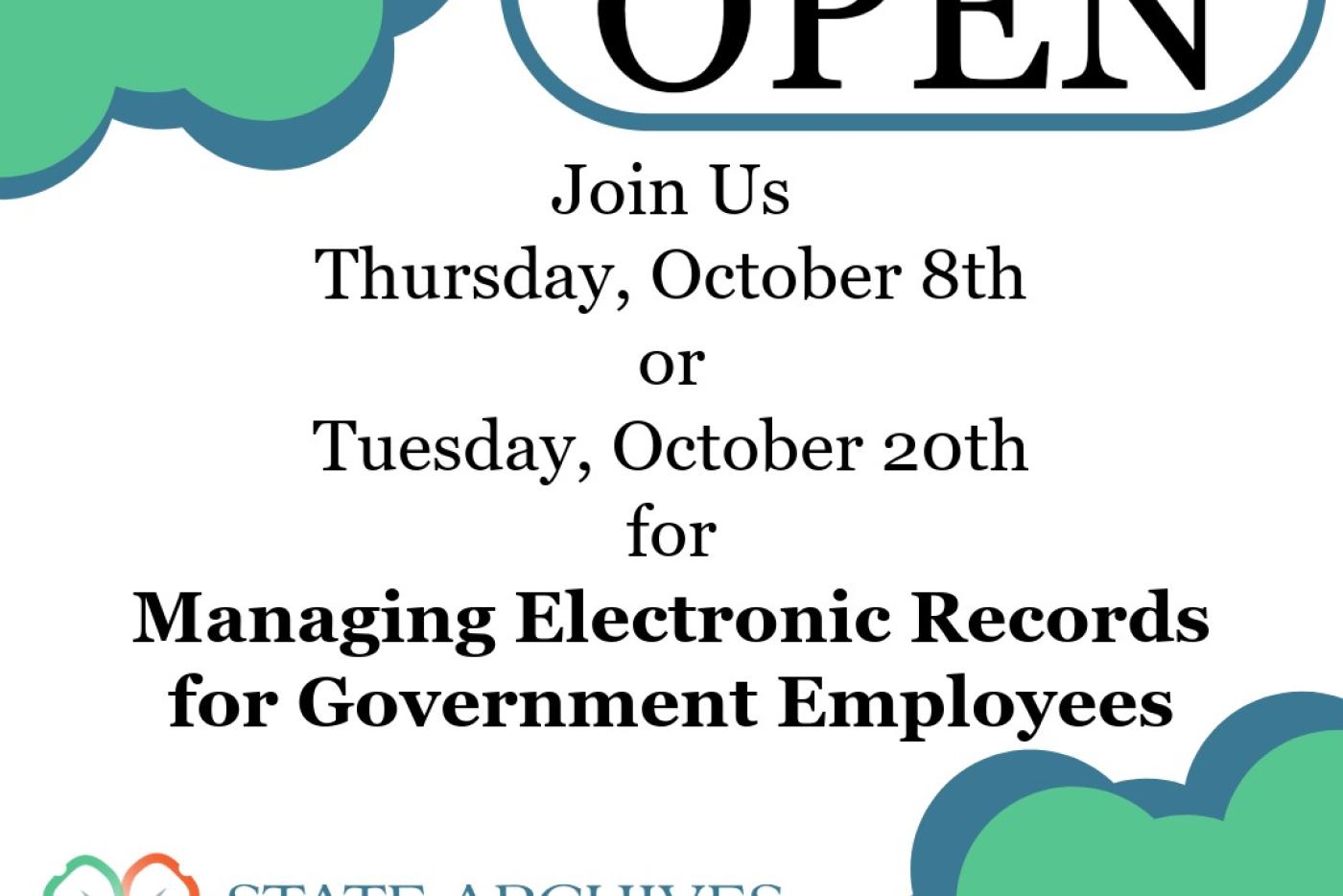 Registration announcement for October 2026 with the State Archives logo