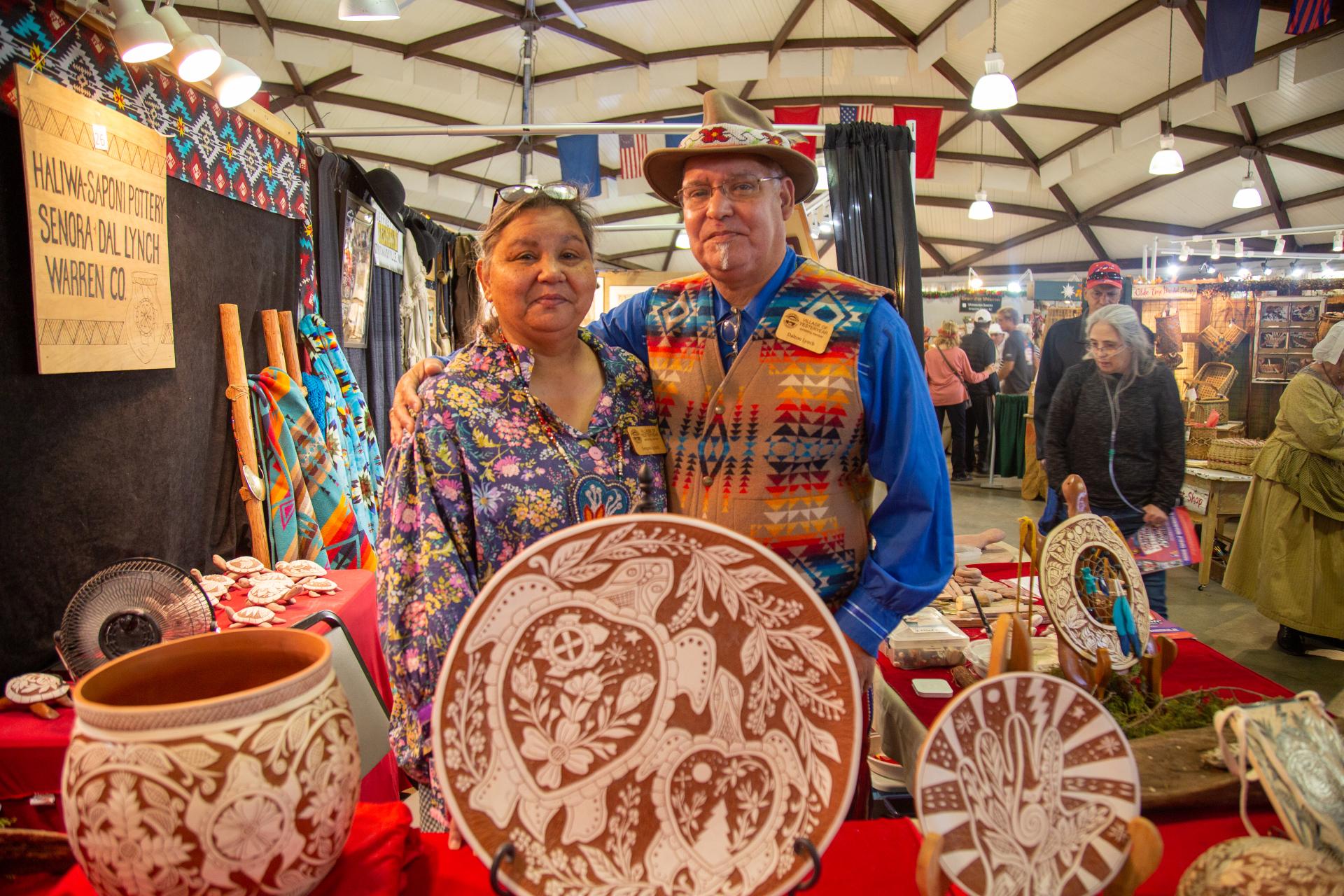 Contemporary Native American potter Senora Richardson Lynch with husband Dalton Lynch