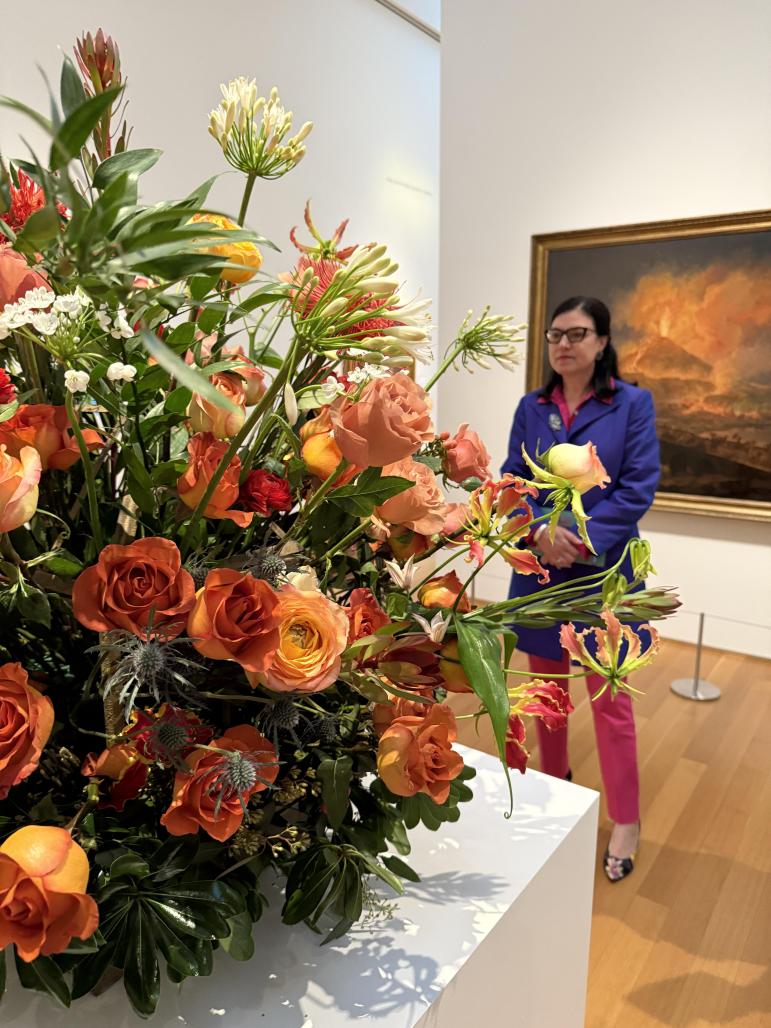 Secretary Pamela Cashwell at NCMA"s Art in Bloom event on March 18, 2025