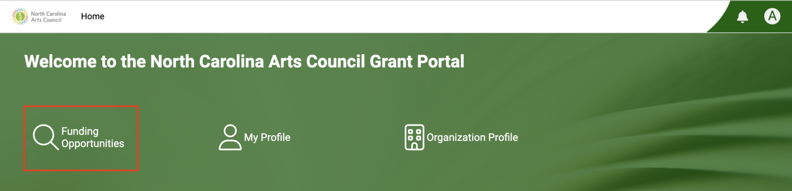 Funding opportunities button in OPAL