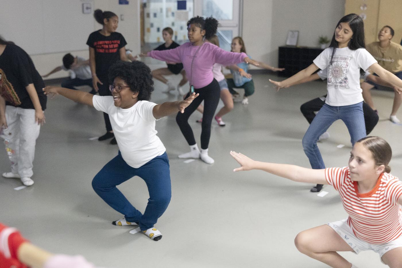 Students at Royal Oaks School of the Arts learning through movement. Photo by Tibor Nemeth, courtesy of the NC Arts Council