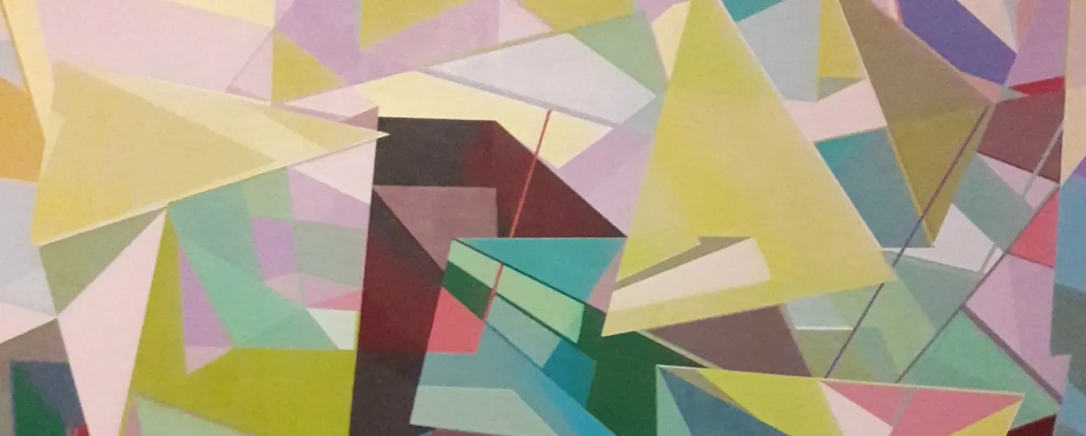 geometric shapes - mostly triangles, in a painting